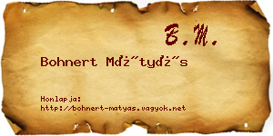 Bohnert Mátyás névjegykártya