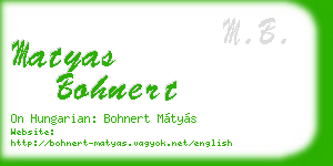 matyas bohnert business card